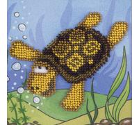 Klart Ricamo perline "Tartaruga" 11x11cm, immagine di ricamo disegnata in antici