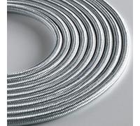 Klartext - Cavo tessile tondo LUMIÈRE per illuminazione, 3x0,75mm, Bianco lucido, 3mt.|Attenzione: cavo terra incluso! Massima sicurezza anti scossa!