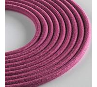 Klartext - Cavo tessile tondo LUMIÈRE per illuminazione, 3x0,75mm, Cotone Magenta, 3mt.|Attenzione: cavo terra incluso! Massima sicurezza anti scossa!