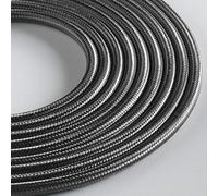Klartext - Cavo tessile tondo LUMIÈRE per illuminazione, 3x0,75mm, Grigio ferro, 5mt.|Attenzione: cavo terra incluso! Massima sicurezza anti scossa!