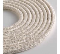 Klartext - Cavo tessile tondo LUMIÈRE per illuminazione, 3x0,75mm, Lino Naturale, 10mt.|Attenzione: cavo terra incluso! Massima sicurezza anti scossa!