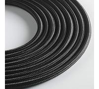 Klartext - Cavo tessile tondo LUMIÈRE per illuminazione, 3x0,75mm, Nero, 3mt.|Attenzione: cavo terra incluso! Massima sicurezza anti scossa!