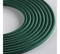 Klartext - Cavo tessile tondo LUMIÈRE per illuminazione, 3x0,75mm, Verde scuro, 3mt.|Attenzione: cavo terra incluso! Massima sicurezza anti scossa!