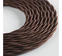 Klartext - Cavo tessile trecciato BELLE ÉPOQUE per installazione elettrica vintage, 3X1,5mm, Marrone, 10mt.