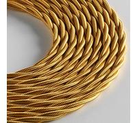 Klartext - Cavo tessile trecciato BELLE ÉPOQUE per installazione elettrica vintage, 3X1,5mm, Oro, 10mt.