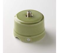 Klartext - Presa TV-Satellitare BELLE ÉPOQUE in stile vintage per installazione con cavo tessile, in pregiata porcellana artigianale, colore verde lucido