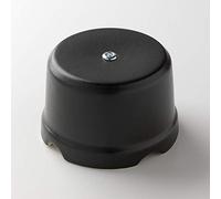 Klartext - Scatola di derivazione BELLE ÉPOQUE in stile vintage per installazione con cavo tessile, in pregiata porcellana artigianale, colore nero opaco, Ø75mm