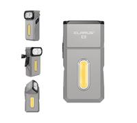 klarus E8 EDC 1000 lumen torcia ricaricabile, sistema di luce tripla, testa rotabile a 180°, design compatto interamente in metallo con magnete e clip tasca, luce da lavoro (argento)