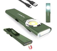 klarus Torcia elettrica ricaricabile E5, 600 lumen, mini torcia piatta con base magnetica e clip a fibbia. Adatto per manutenzione, campeggio, escursioni, emergenze, ecc