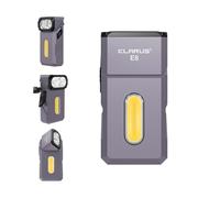 klarus Torcia ricaricabile E8 EDC, sistema di luce tripla a 1000 lumen, testa rotabile a 180°, design compatto interamente in metallo con magnete e clip tasca, luce da lavoro IPX6 (viola)