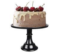 KLASKWARE Alzata rotonda per torta nera da 11"" in melamina, espositore per dolci e cupcake, per feste, lauree, matrimoni, compleanni, baby shower