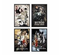Klassischer Anime Bungou Stray Dogs Un Set Di 4 Poster Su Tela Per La Stanza, Estetica, Festival, Regalo, Famiglia, Camera Da Letto, Decorazione Da Parete, Casa 08x12inch(20x30cm)