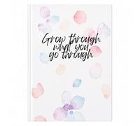 Klassisches Notizbuch „Grow through what you go through“ - Liniert, 120 Seiten | Elegantes Journal mit Aquarell-Cover | Schreibheft für Schule, Büro & Alltag | Geschenkidee für Frauen & Männer