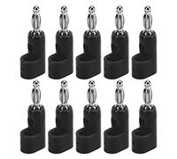 Klatata 10pcs 4mm Banana Plug Connettori IMPLEGABILE J.10026 per il test audio fai - -te elettronico (Nero)