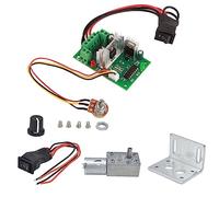 Klatata 12V DC Riduzione del motore di riduzione con controller di velocità - Motore di auto -blocco della coppia ad alta coppia, albero 6 mm D, rotazione CW/CCW, kit di (12v25rpm)