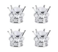 Klatata 4 pezzi Valvola della ruota della ruota pneumatico tappi di copertura della corona in stile diamante universale per auto camion biciclette in bicicletta (Bianco)