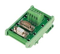 Klatata DB9 Breakout Board con supporto DB9-MG6 Din Rail, Modulo di interfaccia del connettore maschile/femmina per progetti di distribuzione e cablaggio del segnale
