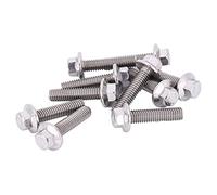 Klatata Flange Bolt, 10pcs M6 Flange Viti, in acciaio inossidabile SS304 Speciso per la rondella esagonale Bulloni della testa per le attrezzature di comunicazione Ship, tappi per (M6*25)