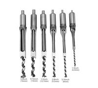 Klatata Hole Drill Bits, 6pcs Set di cocci per la foro per la lavorazione del legno in acciaio, 1/4 5/16 3/8 1/2 9/16 5/8 pollici, strumento bit trapano mortiser per falegname di