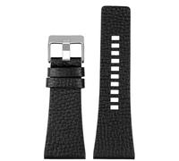 Klauer Bracciale di sostituzione della cinghia di orologio da orologio da orologio da orologio in pelle, L argento nero, 27mm
