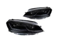 KLAUER Fari Anteriori A LED Con Design 7.5 Luci Diurne A LED Lenti Bifocali 2 Pezzi Per Golf 7 MK7 2013 2014 2015 2016 2017(Black,LHD)