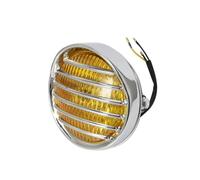 KLAUER per Suzuki Faro Universale retrò per Moto Faro per Moto Faro con Griglia A Maglie Rotonde(Chrome Yellow Lens)