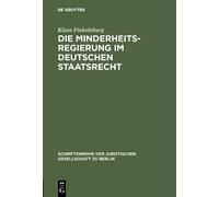 Klaus Finkelnbu Die Minderheitsregierung im deutschen Staatsr (Copertina rigida)