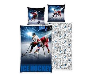 Klaus Herding GmbH Set di biancheria da letto da hockey su ghiaccio, 2 pezzi, 135 x 200 cm, 100% microfibra