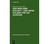 Klaus-Peter Ros Der Berliner Dialekt - Und Seine Folgen Für D (Copertina rigida)