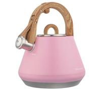 Klausberg - Bollitore in acciaio inox con fischio, per caffè e tè, adatto a tutti i tipi di fornelli, capacità 2,5 l (rosa)