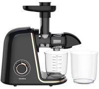 Klausberg Estrattore di succo nero con accenti oro rosa, pressa fredda, plastica senza BPA e acciaio inossidabile, 700 ml, 150 W