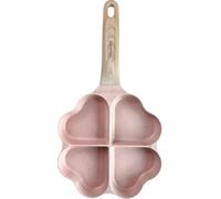 Klausberg Padella per pancake, con rivestimento in marmo, 4 in 1, a forma di cuore, per pancake, uova, pancakes, 19 x 19 cm, rosa KB-7820