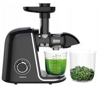 Klausberg Slow Juicer, nero con accenti argento, pressa freddo, plastica senza BPA e acciaio inossidabile, 700 ml, 150 W