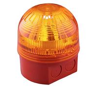 Klaxon Signals PSB-0040 Sonos 5J - Faro allo xeno, base rossa, lente ambra, 10-60 V DC, 330 mA-24 V DC