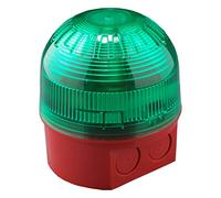 Klaxon Signals PSB-0054 Sonos 5J - Faro allo xeno, base rossa, lente verde, 110-230 V AC, 70 mA