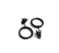 KLDGQ 5/10 Pezzi Anelli per Occhielli per Tende Neri Interni da 35 mm Anelli per Tende in Metallo con Clip Anello per Tende per carichi Pesanti con Gancio per Adattarsi ad aste Fino a 30 mm