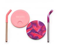 Klean Kanteen - Kid's Kanteen Cup Straw Lid 2er Pack - Coperchio rosa