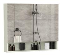 kleankin Armadietto a Specchio con Ripiani Regolabili 3 Porte e Credenze