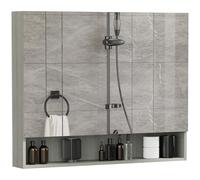 kleankin Armadietto a Specchio con Ripiani Regolabili 3 Porte e Credenze