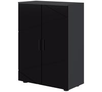 kleankin Armadietto Bagno 2 Ante in Legno con 3 Ripiani 60x30x82cm
