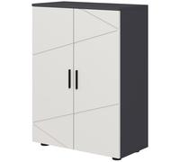 kleankin Armadietto Bagno 2 Ante in Legno con 3 Ripiani 60x30x82cm