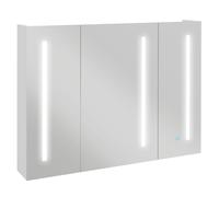 kleankin Armadietto con Specchio in MDF e Vetro a 2 Livelli Regolabili Bianco