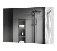 kleankin Armadietto da Bagno a Parete con Specchiera a 3 Ante Bianco