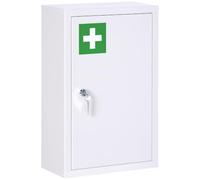 kleankin Armadietto Farmaci a Parete 3 Ripiani 30x14x46 cm Bianco