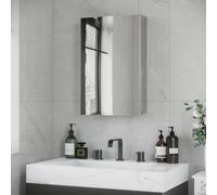 kleankin Armadietto medicinale a parete con specchio 15"x24" argento | Mobile specchio da bagno, a parete, porta a cerniera, ripiani portaoggetti, soggiorno, lavanderia