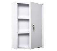 kleankin Armadietto Medicinali a 3 Livelli con 2 Chiavi 40x18x60 cm Bianco