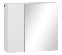 kleankin Armadio a Specchio da Bagno in Truciolato e Vetro con 4 Ripiani Bianco