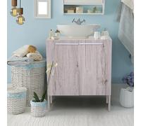 Kleankin armadio basso a 2 ante per bagno 60x30x70 cm