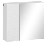 kleankin Armadio con Specchio in Truciolato e Vetro per Bagno Bianco