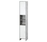 kleankin Mobile Colonna Bagno Salvaspazio con Armadietti e Vani Aperti Grigio
